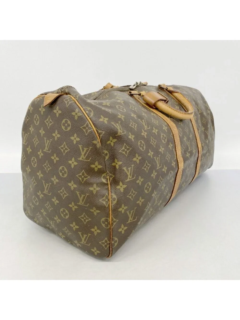 Louis Vuitton Boston Bag Monogram Keepall 55 Brown